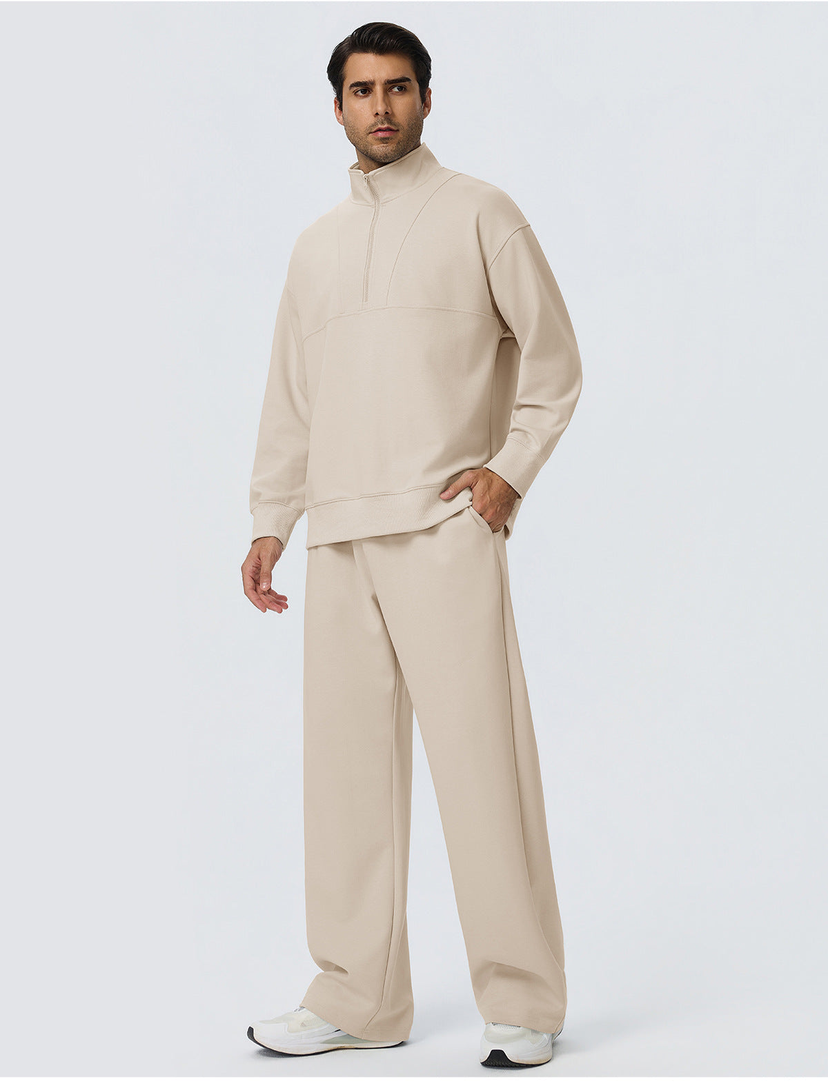 Wholesale Men’s Half-Zip Sports Pullover | Bulk Relaxed-Fit Thermal Workout Top 61531 | fouregg