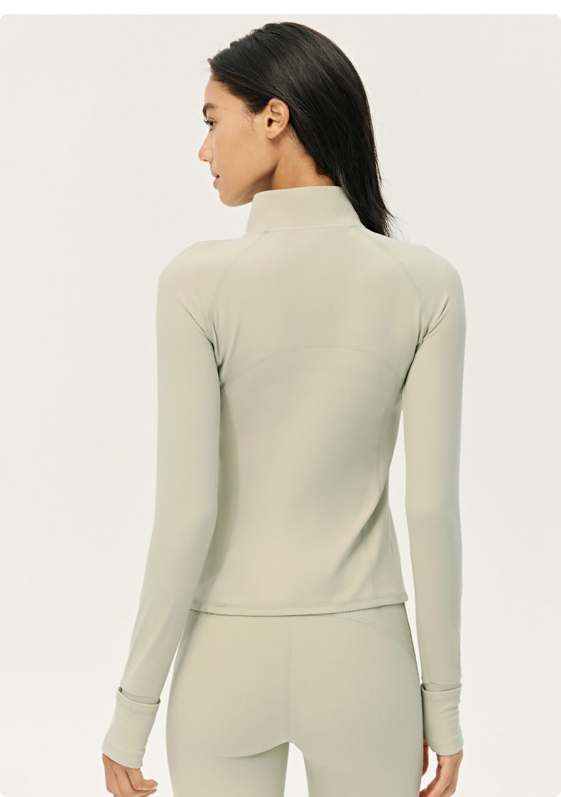 Wholesale Women’s Premium Lycra Sports Jacket | Bulk Long-Sleeve Fitness & Yoga Wear | fouregg