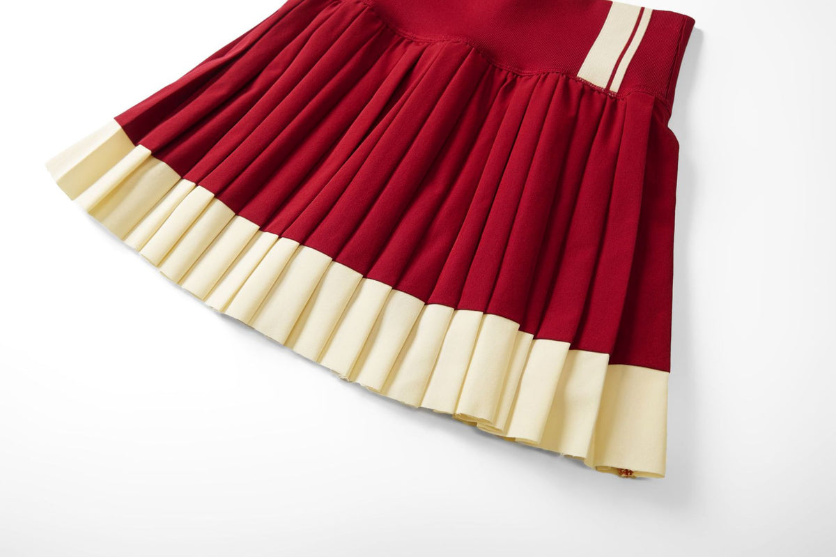 Wholesale Women’s High-Waist Sports Skort | Color-Block Anti-Exposure Skirt for Tennis & Running | fouregg