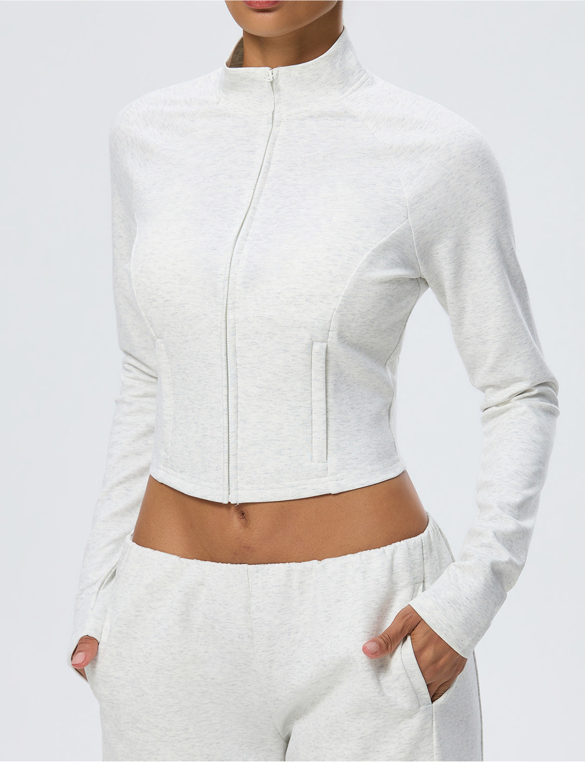 Wholesale Winter Activewear Jacket | Slim-Fit Heat-Retention Cropped Workout Top | fouregg
