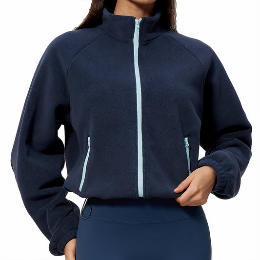 Wholesale Women’s Casual Activewear Jacket 5585 | Relaxed-Fit Warm Cropped Zip-Up | fouregg