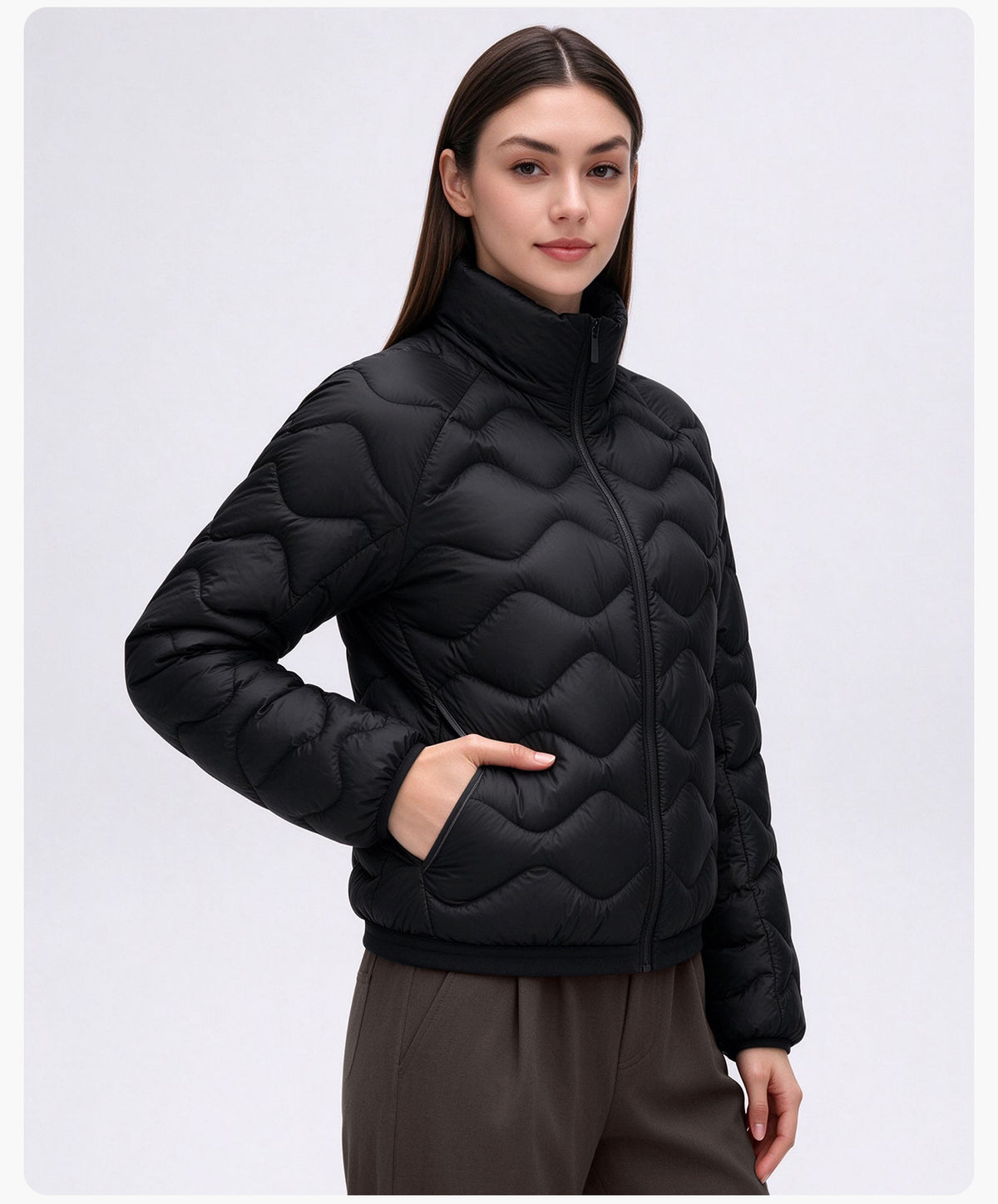 Wholesale Women’s Packable Puffer Jacket D26112 | Lightweight Thermal Outdoor Sports Outerwear | fouregg