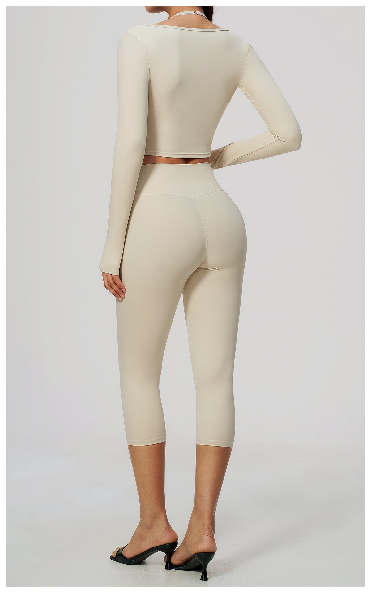Wholesale Brushed Activewear Set 5529 | Tummy-Control, Butt-Lifting Yoga & Running Outfit | fouregg