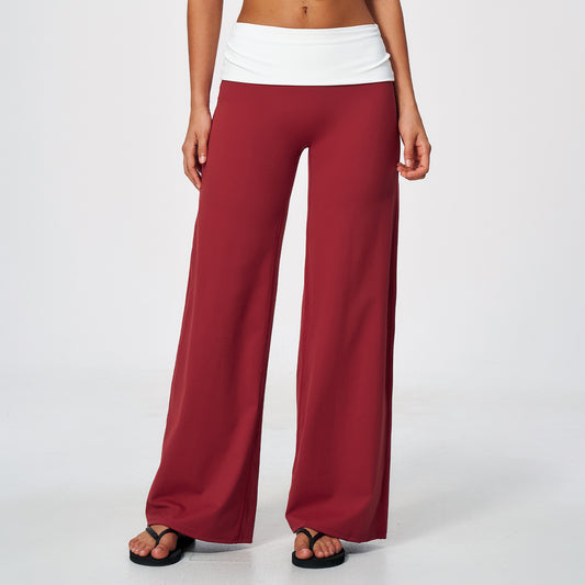 Wholesale Brushed Wide-Leg Yoga Pants | Bulk Butt-Lifting Activewear Pants 9666 | fouregg