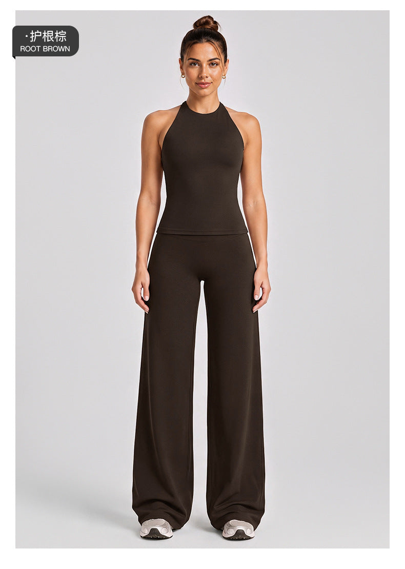 Wholesale Women’s Activewear Set | Slimming Sports Tank & Loose-Fit Workout Pants | fouregg