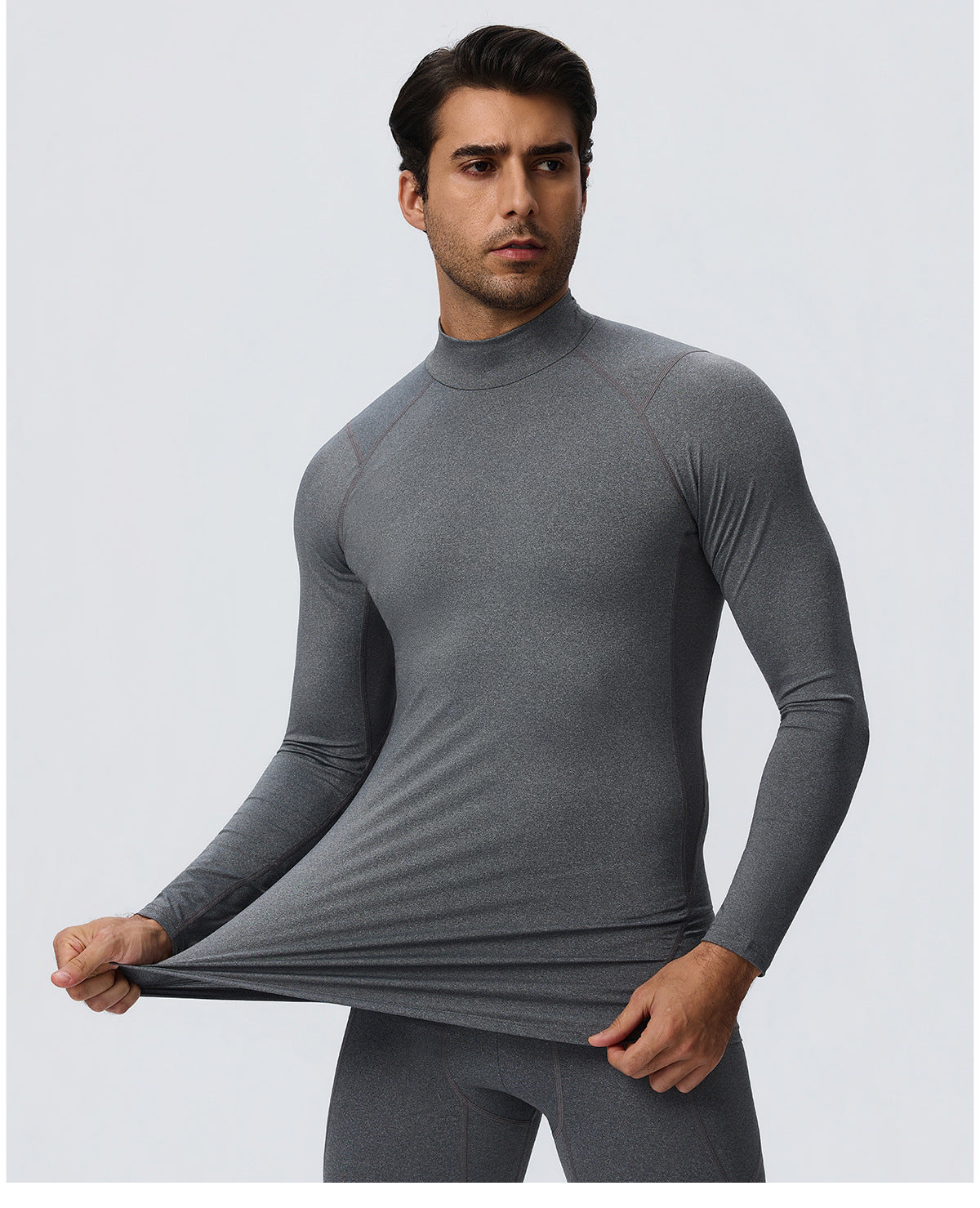 Wholesale Men’s Sculpting Workout Top 61532 | High-Stretch Long Sleeve Fitness Shirt | fouregg