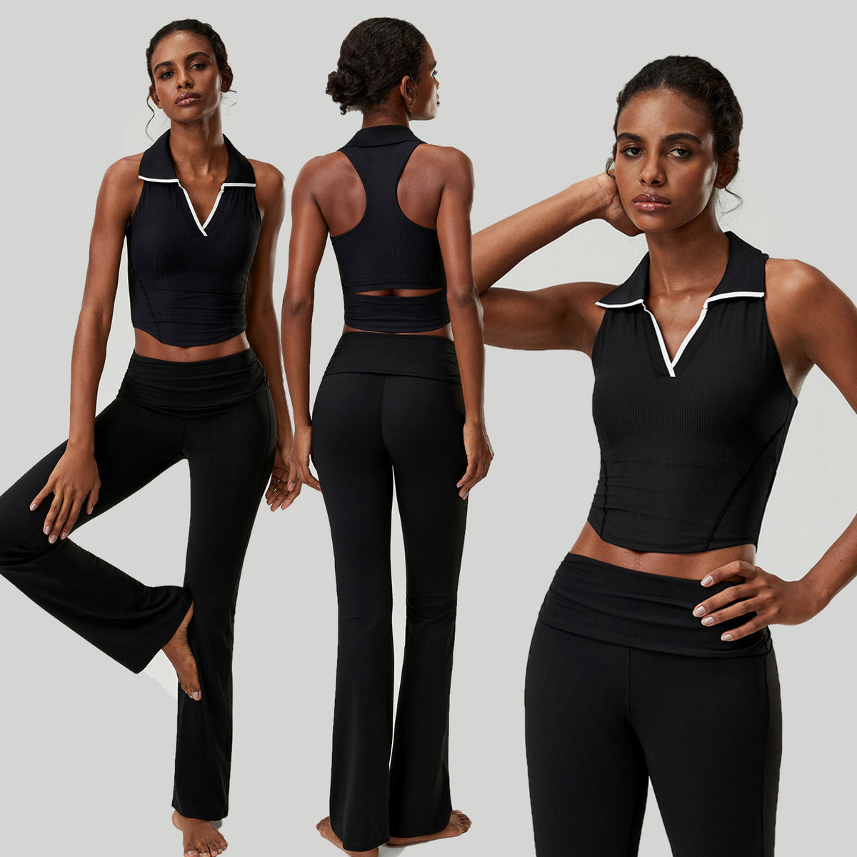 Wholesale Plus Size Women’s 2-Piece Set | Nude-Feel Fitness Wear | fouregg
