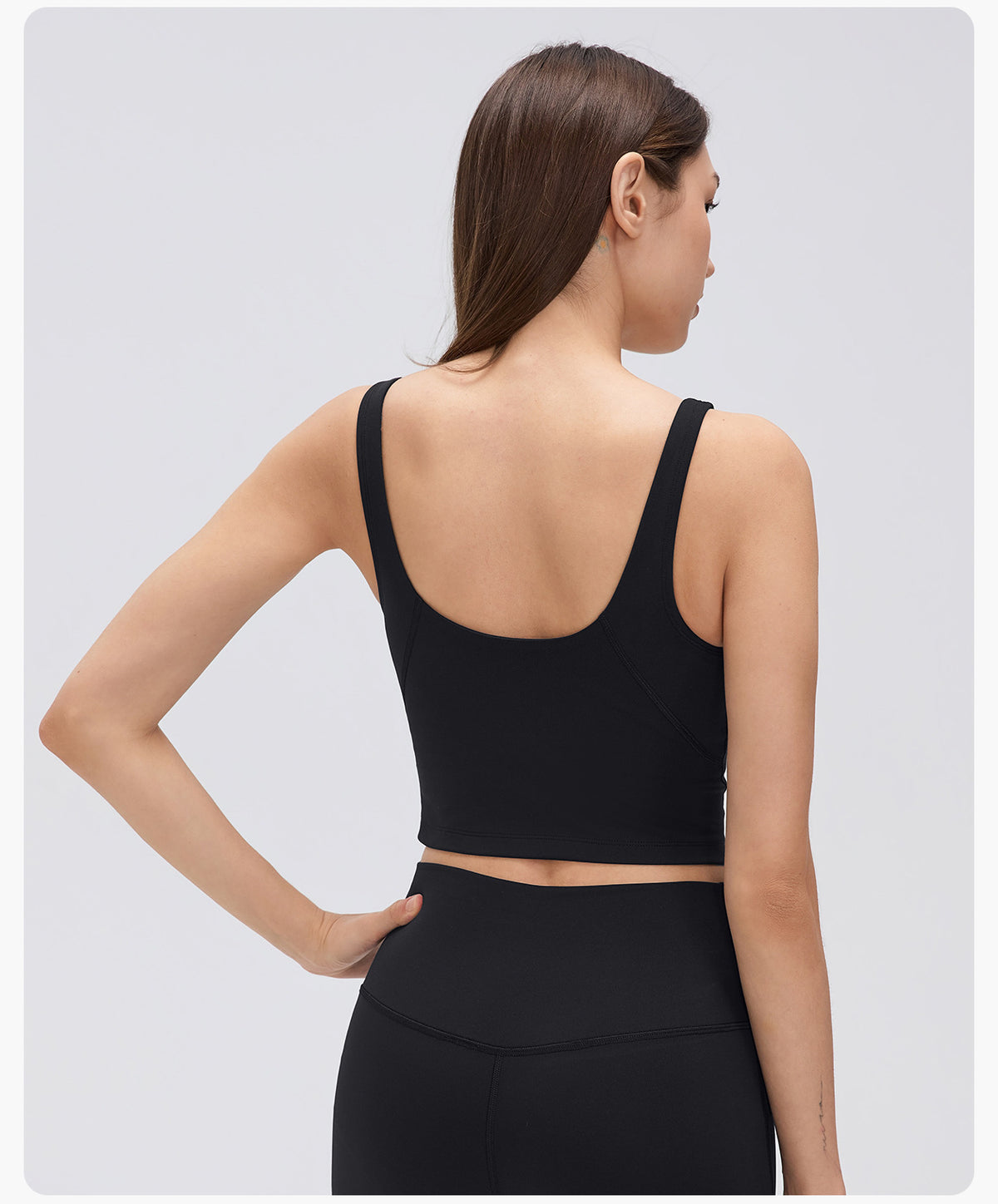 Wholesale Women’s Thermal Yoga Tank D26153 | Brushed V-Neck Sports Bra with Built-In Support | fouregg