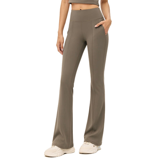 Wholesale Premium Lycra Flare Pants | Bulk High-Waist Pilates & Casual Activewear | fouregg