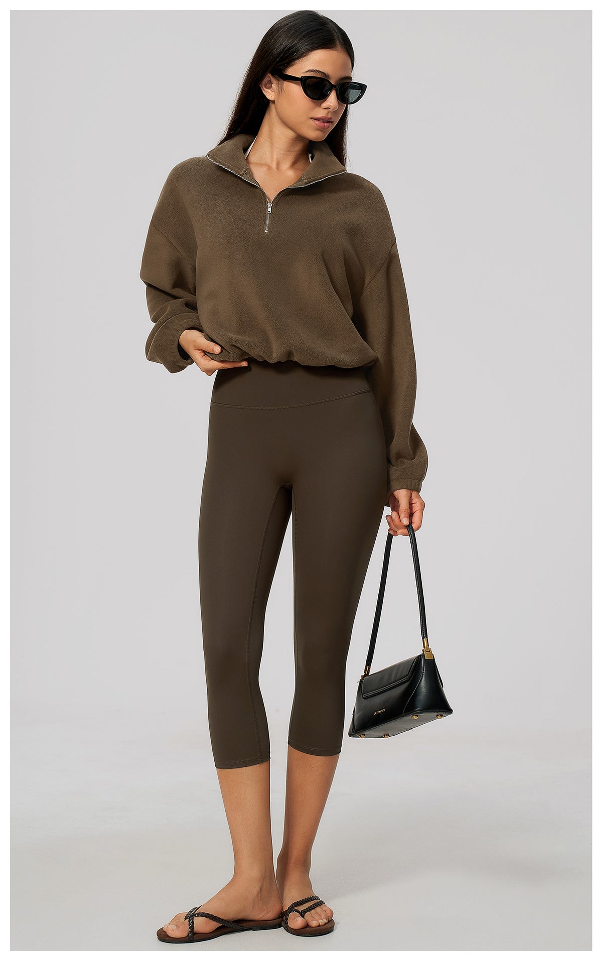 Wholesale Women’s Half-Zip Sports Top | Bulk Relaxed-Fit Color Block Sweatshirt 3619 | fouregg