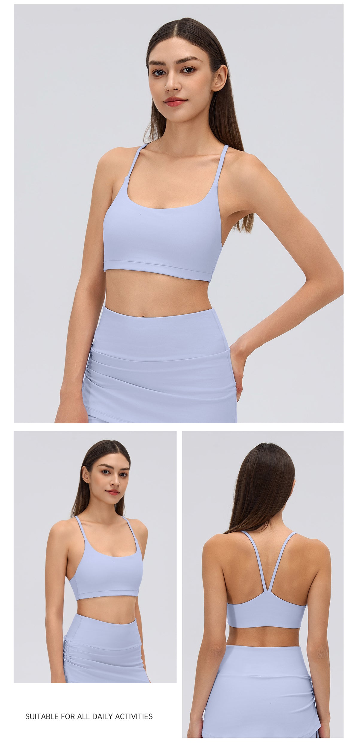 Wholesale Women’s Sports Bra Tank Top | U-Neck Padded Yoga & Fitness Crop Top | fouregg