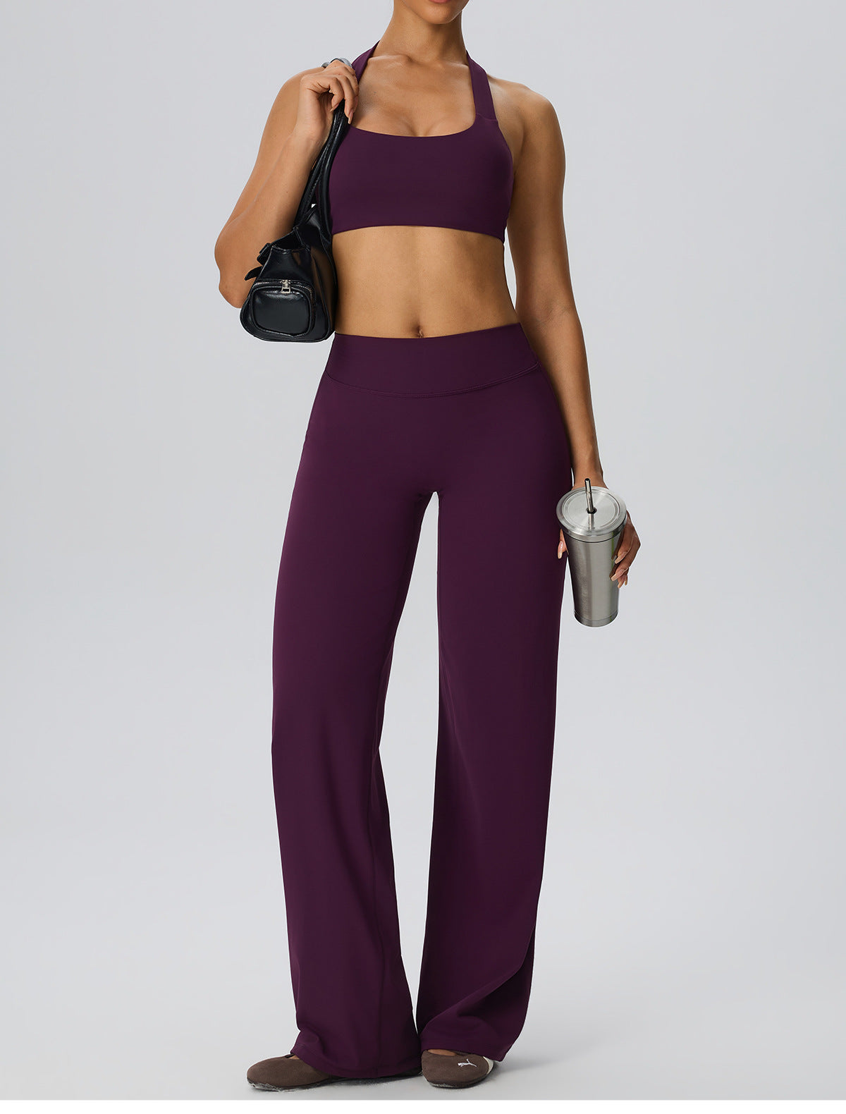 Wholesale Women’s Double-Brushed Yoga Pants | Bulk High-Waist Sculpting Straight-Leg Activewear 62345 | fouregg