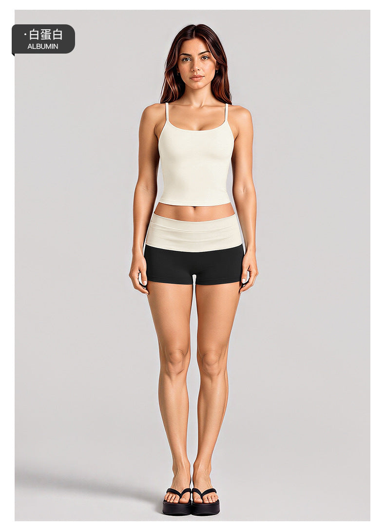 Wholesale Women’s Activewear Set | Backless Sports Tank & Color-Block High-Waisted Yoga Leggings | fouregg