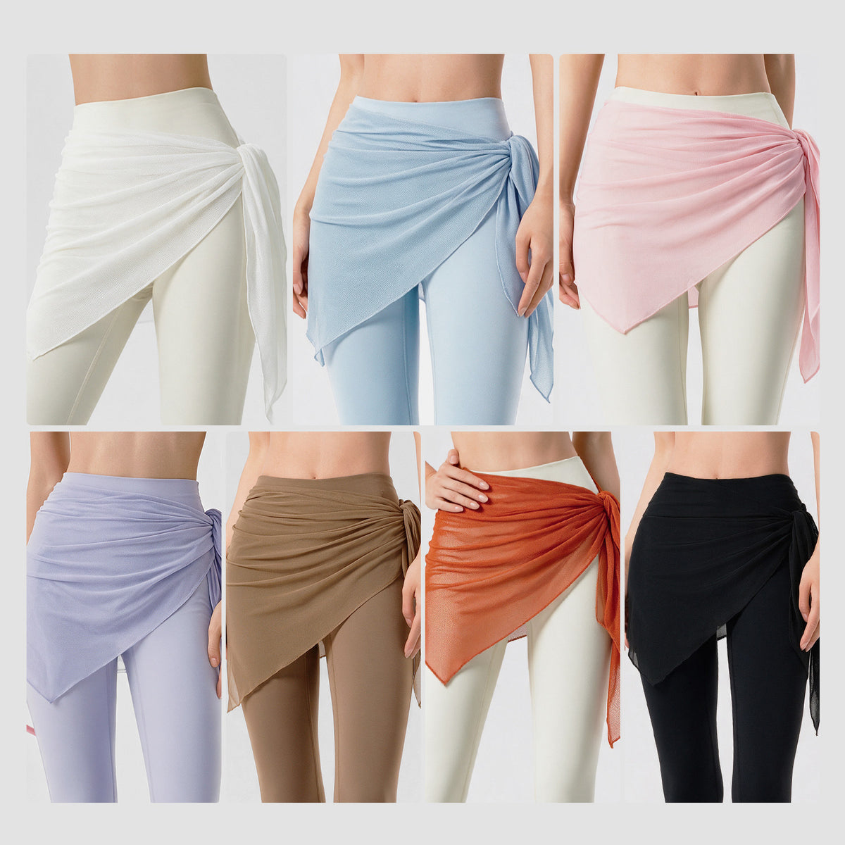 Wholesale Women’s Mesh Skirt Cover-Up | Bulk Sheer Layering & Anti-Exposure Activewear | fouregg