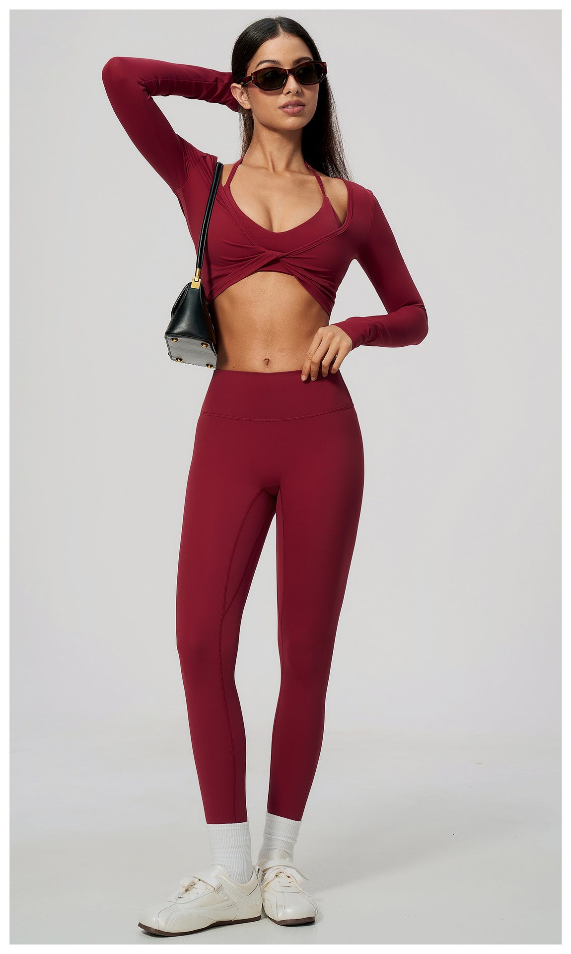 Wholesale Women’s Brushed Pilates Top 5529 | High-Stretch Breathable Cropped Workout Shirt | fouregg