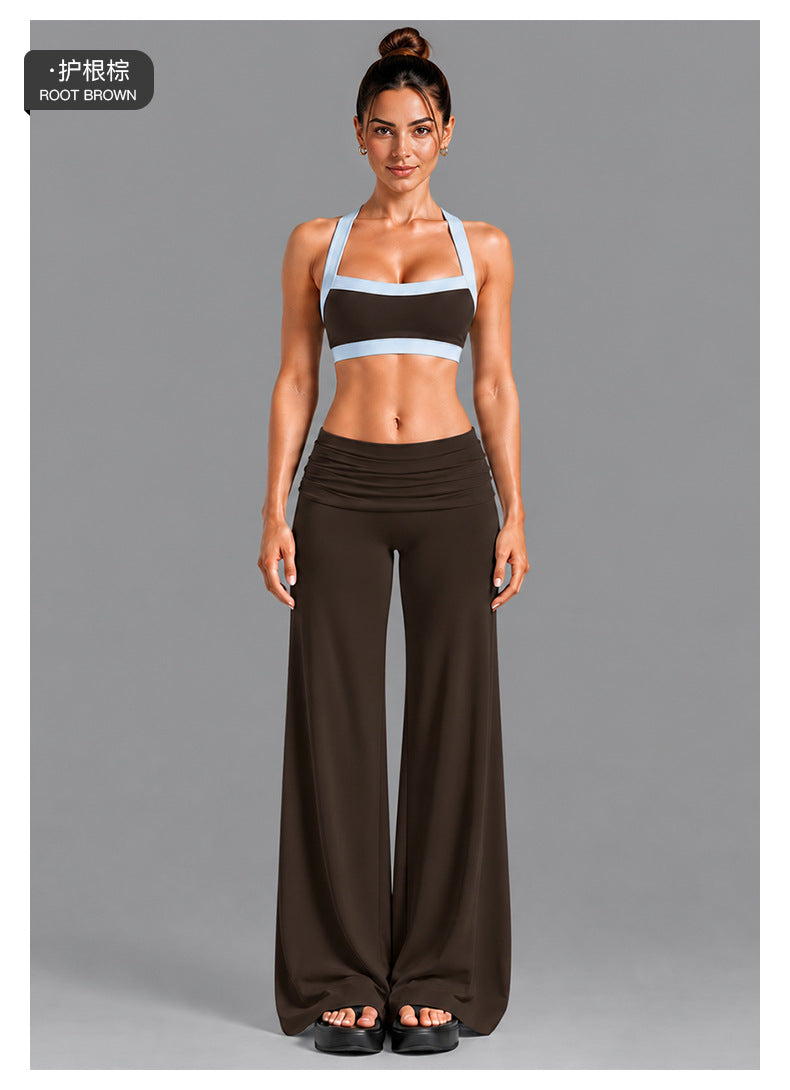 Wholesale Women’s Activewear Set | Contrast-Color Yoga Bra & Pilates Fitness Pants | fouregg