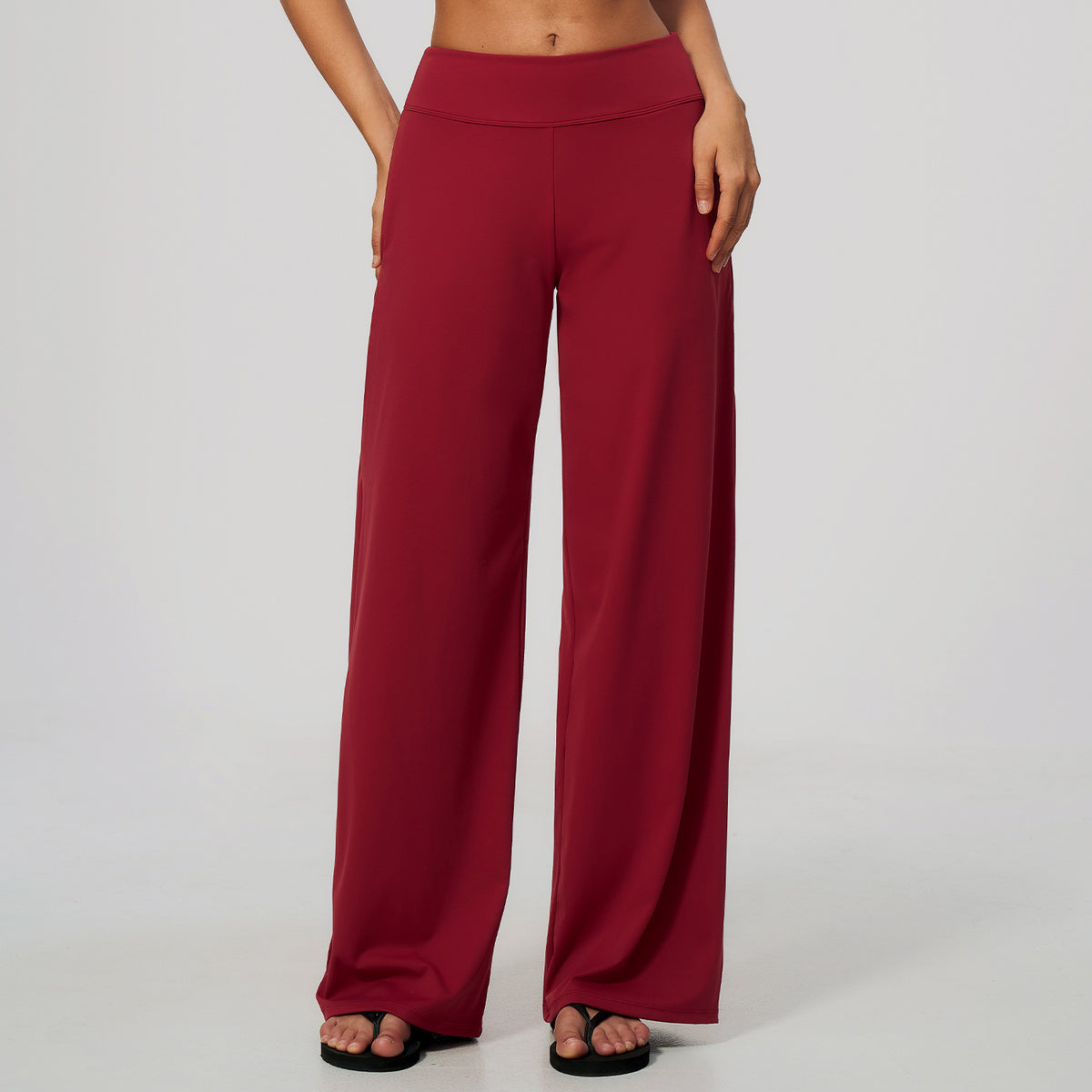 Wholesale Women’s Brushed Sweatpants | Bulk Low-Rise Relaxed-Fit Running Pants 5555 | fouregg - Cherry Red