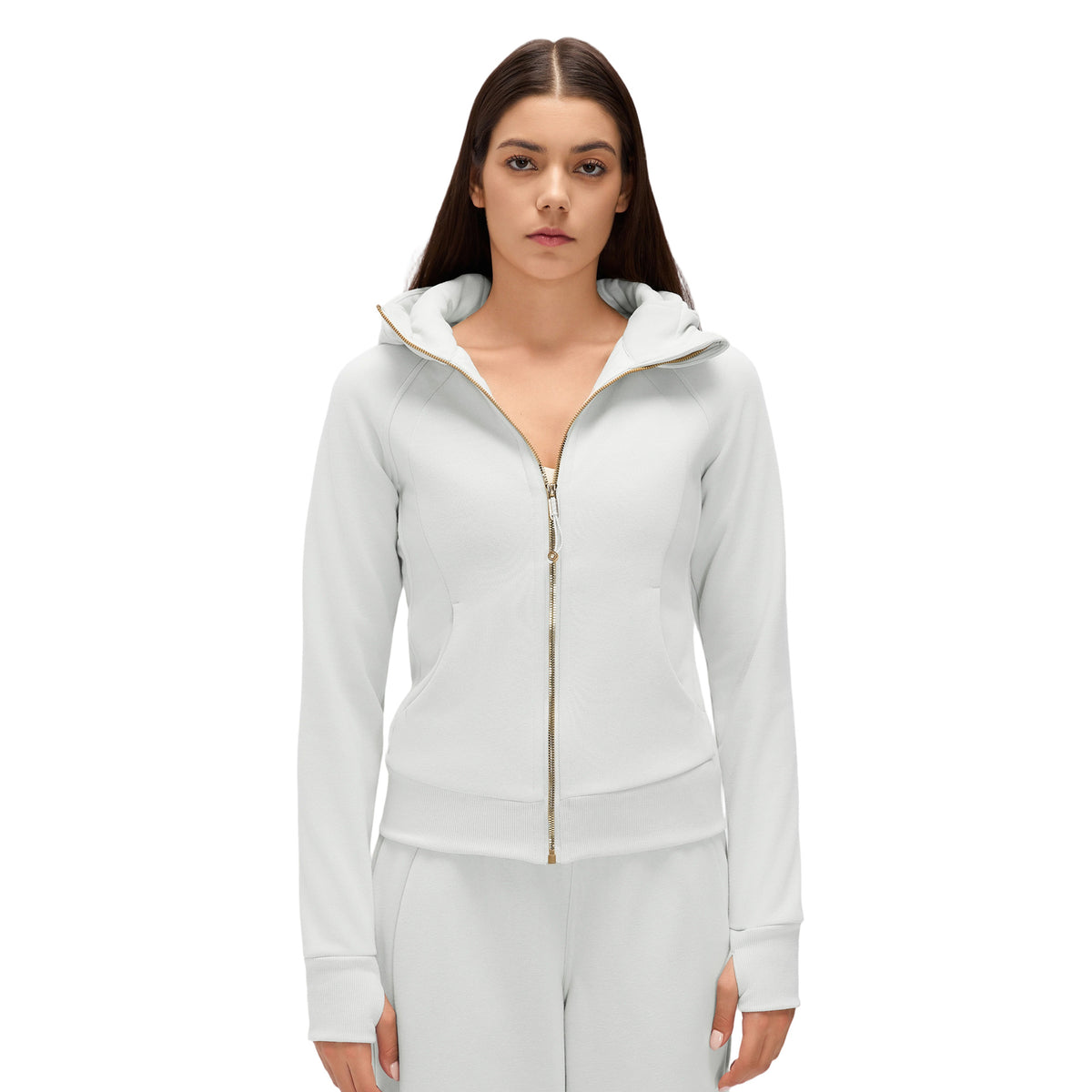 Wholesale Women’s Winter Puffer Jacket D26117 | Slimming Zip-Up Hooded Thermal Outerwear | fouregg