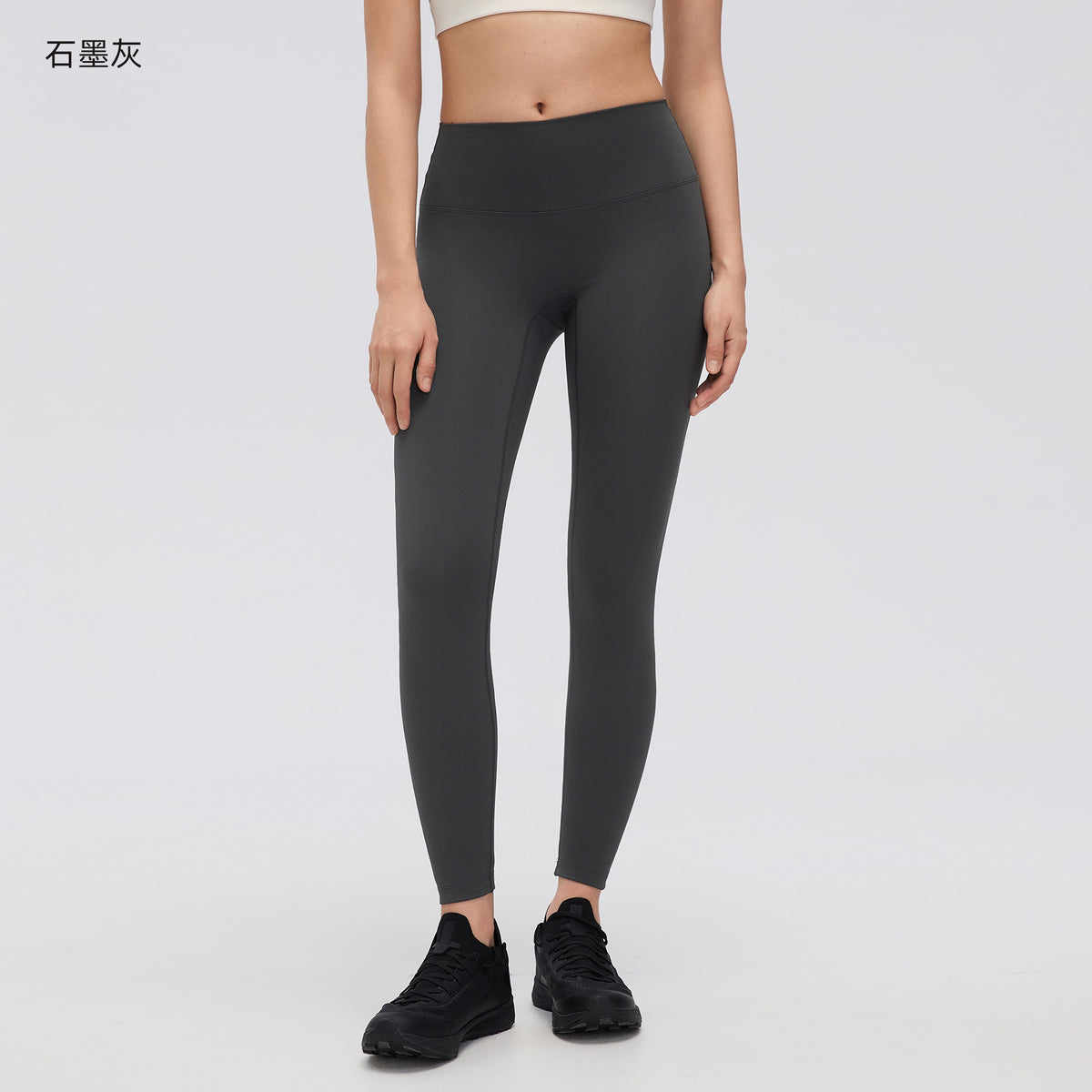 Wholesale Women’s Thermal Workout Leggings D26154 | Brushed-Interior Slim-Fit Winter Activewear | fouregg - Graphite Gray