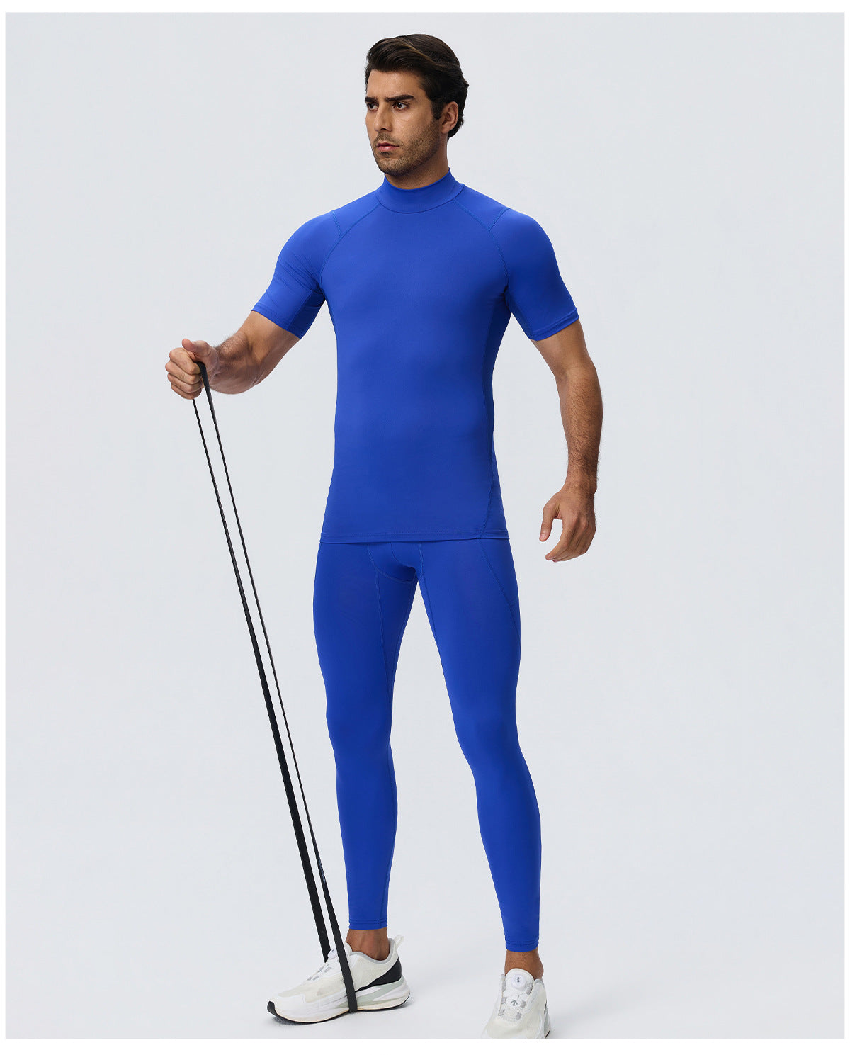 Wholesale Men’s Sculpting Workout Set | High-Stretch T-Shirt & Slim-Fit Fitness Pants | fouregg