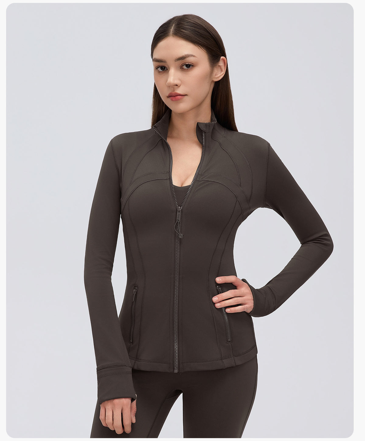 Wholesale Women’s Winter Activewear Jacket D26126 | Slimming High-Neck Outdoor Cycling & Fitness Top | fouregg