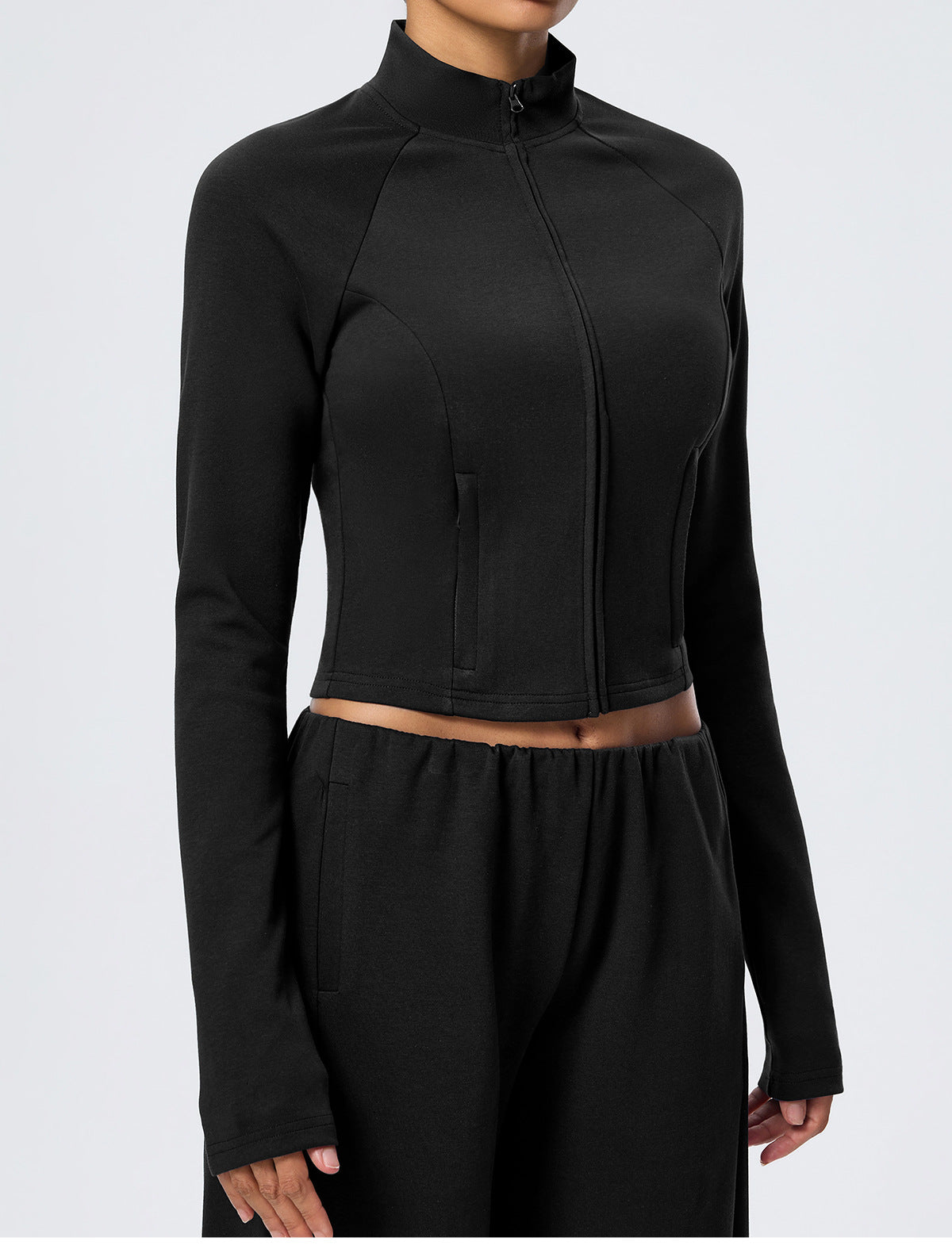 Wholesale Winter Activewear Jacket | Slim-Fit Heat-Retention Cropped Workout Top | fouregg
