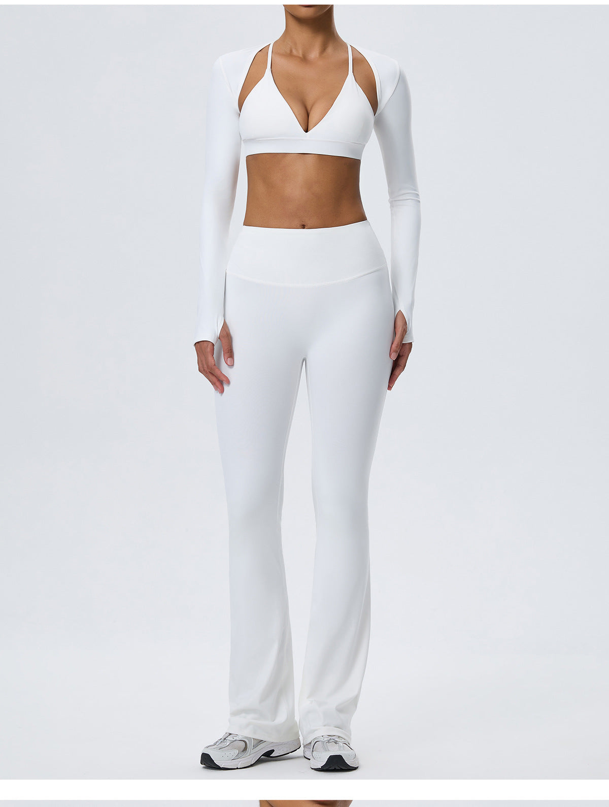 Wholesale Women’s Double-Brushed Yoga Set | Bulk 3-Piece Sculpting Fitness & Running Wear | fouregg