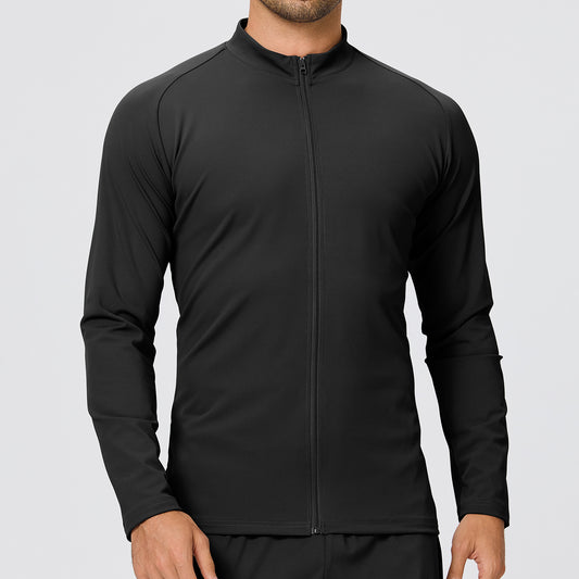 Wholesale Women’s Thermal Workout Jacket | Bulk Lightweight Fleece Zip-Up Activewear 61617 | fouregg - Black