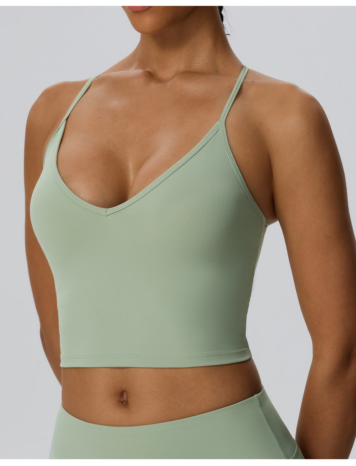 Wholesale Women’s Double-Brushed Sports Bra | Bulk Padded Running & Fitness Tank 62142 | fouregg