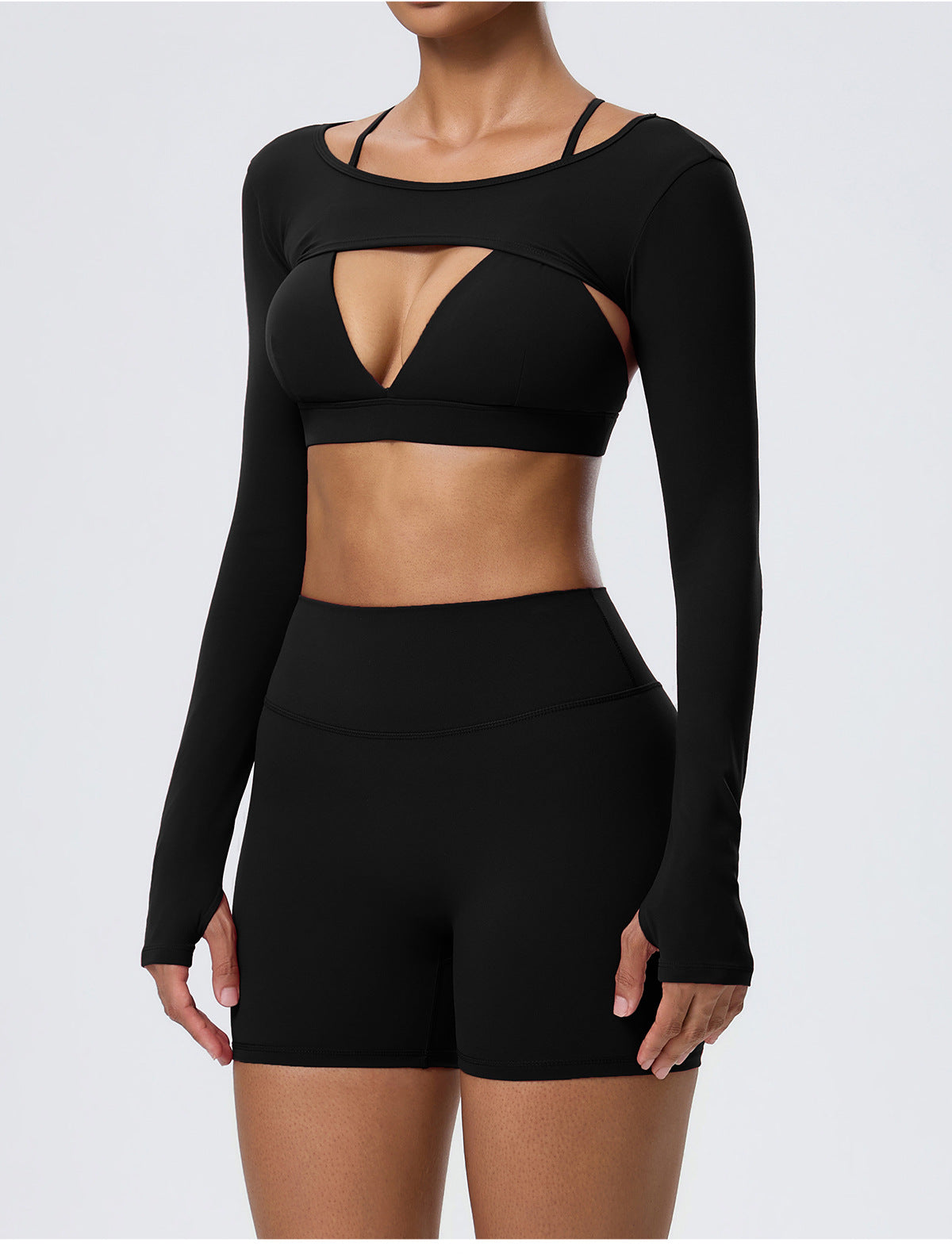 Wholesale Women’s Long-Sleeve Yoga Cover-Up | Bulk Stretch Activewear 62538 | fouregg