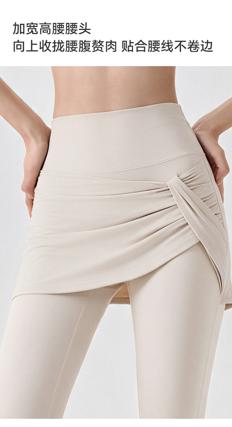Wholesale Women’s 2-in-1 Yoga Pants | Bulk Butt-Lifting Leggings with Hip-Covering Overlay | fouregg