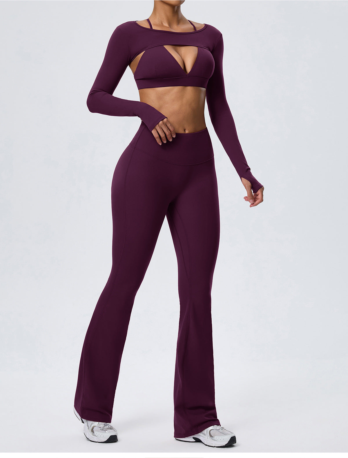 Wholesale Women’s Long-Sleeve Yoga Cover-Up | Bulk Stretch Activewear 62538 | fouregg