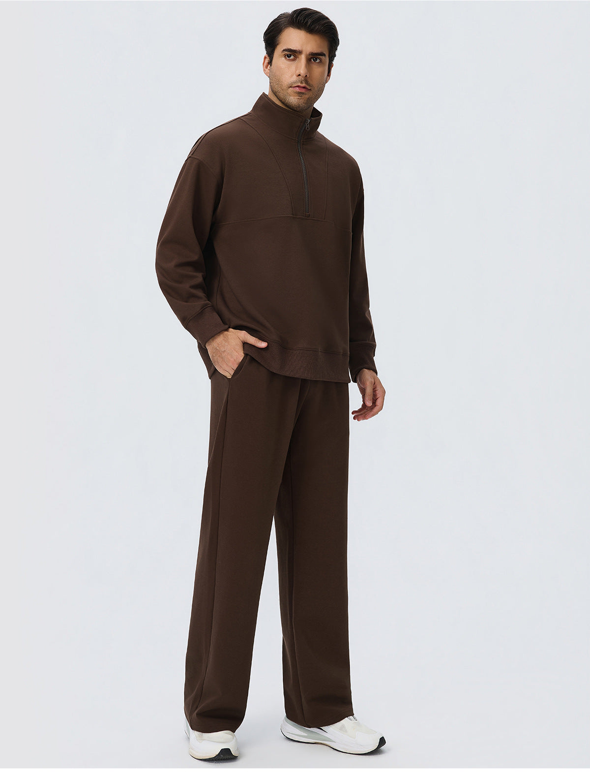 Wholesale Men’s Half-Zip Sports Pullover | Bulk Relaxed-Fit Thermal Workout Top 61531 | fouregg
