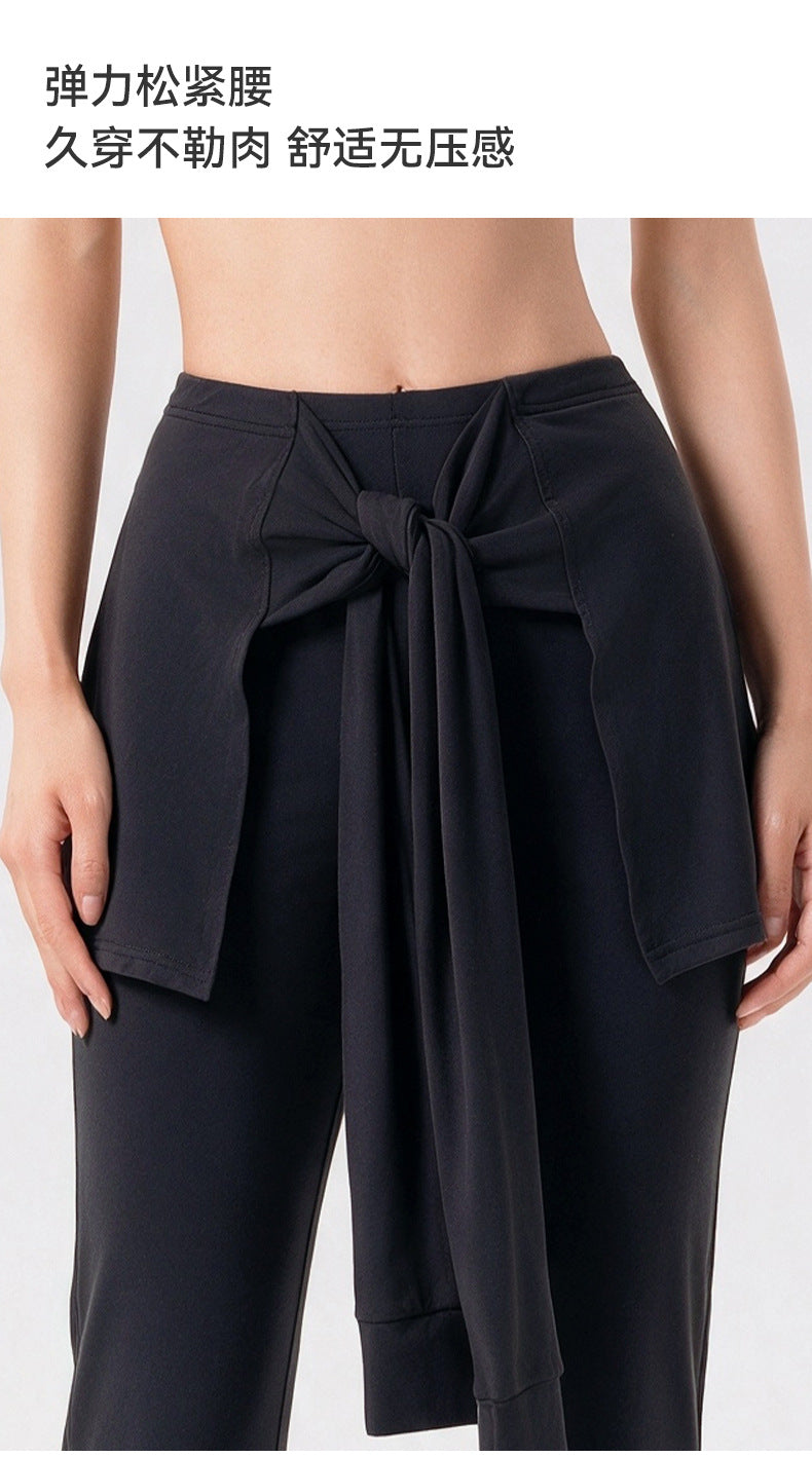 Wholesale Women’s Pilates Flare Leggings | Slimming Draped Wide-Leg Workout Pants | fouregg