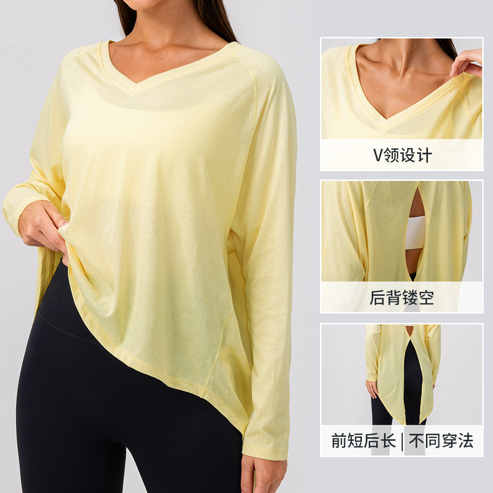 Wholesale Women’s Long-Sleeve Workout Shirt | Bulk Soft-Touch Running & Yoga Top | fouregg