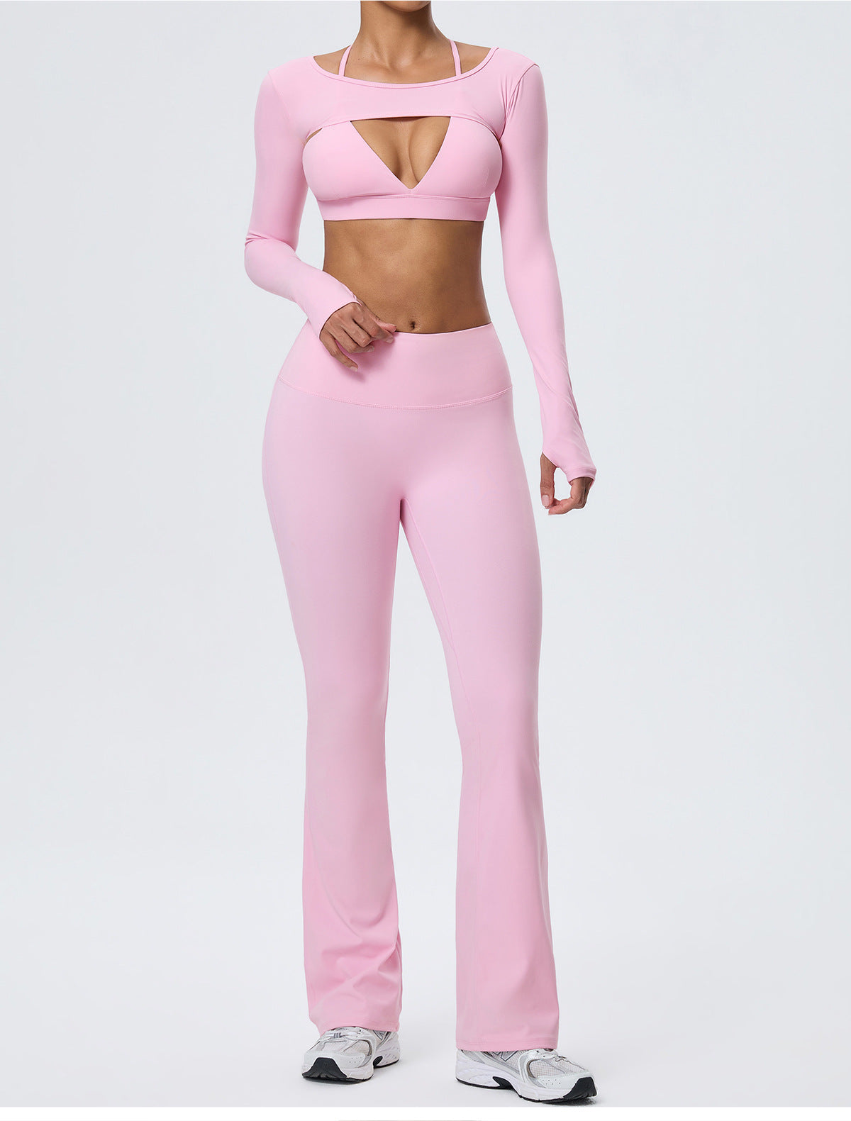 Wholesale Women’s Long-Sleeve Yoga Cover-Up | Bulk Stretch Activewear 62538 | fouregg
