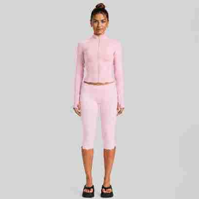Wholesale Women’s Casual Tracksuit | Fitted Zip-Up Jacket & Versatile Outdoor Running Outfit | fouregg - Pink