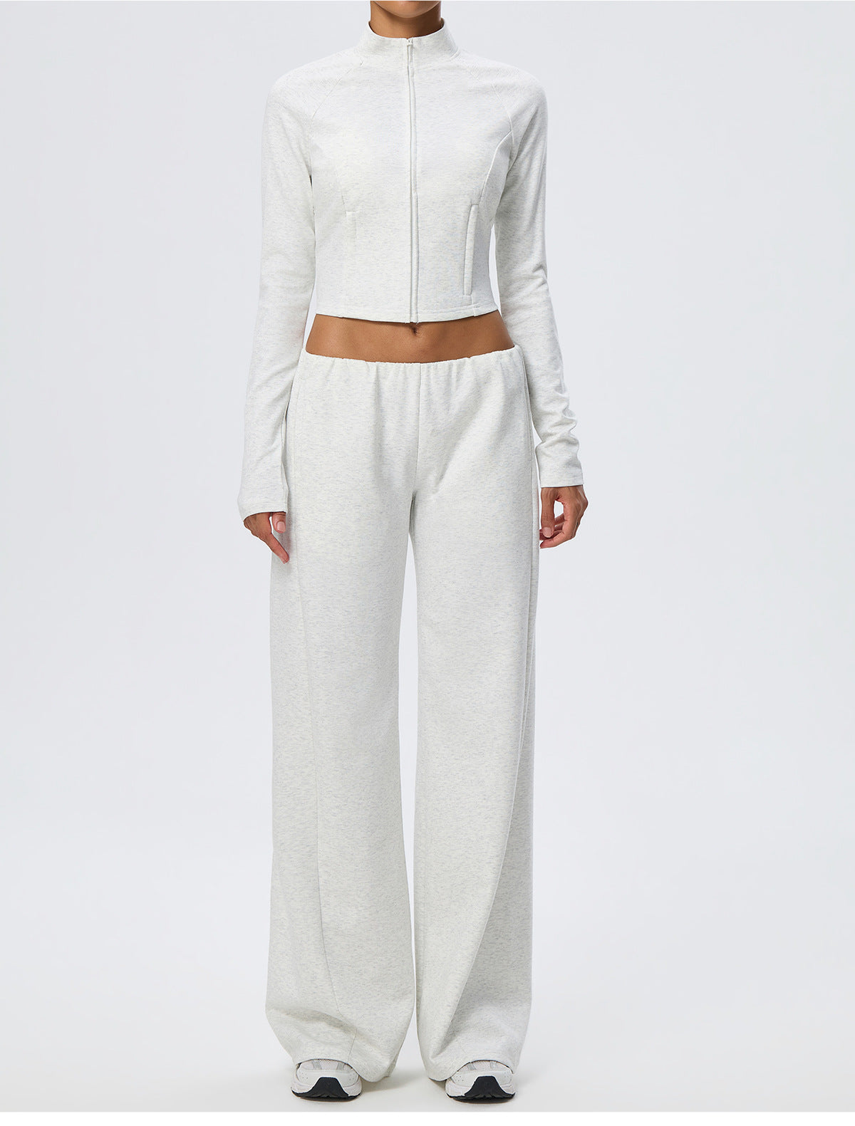 Wholesale Thermal Activewear Set | Cotton-Feel Long-Sleeve Top & Wide-Leg Trousers | fouregg
