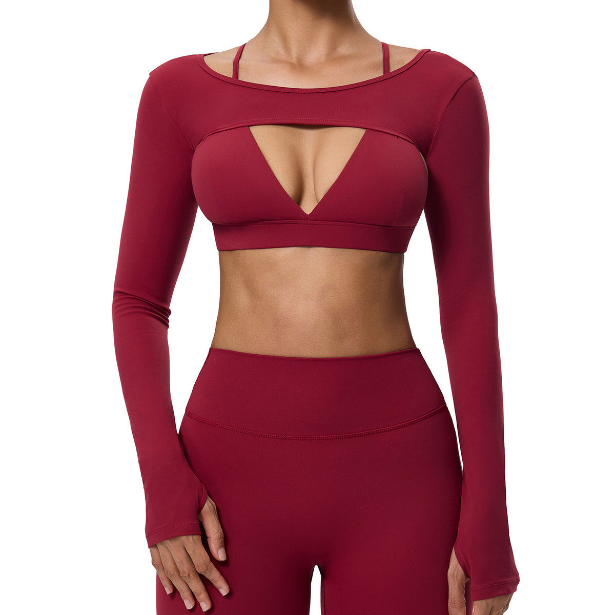 Wholesale Women’s Long-Sleeve Yoga Cover-Up | Bulk Stretch Activewear 62538 | fouregg