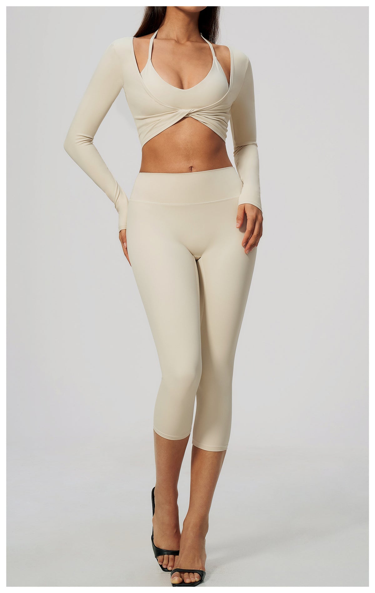 Wholesale Women’s Brushed Pilates Top 5529 | High-Stretch Breathable Cropped Workout Shirt | fouregg
