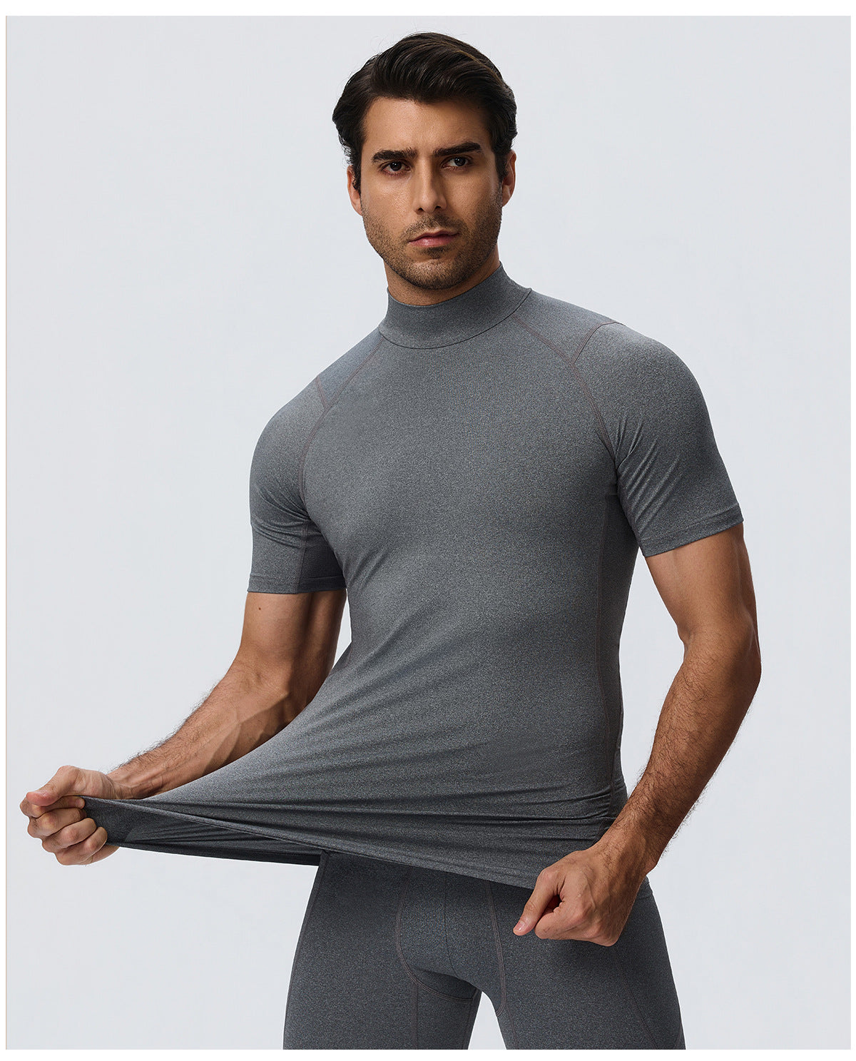 Wholesale Men’s Sculpting Workout Set | High-Stretch T-Shirt & Slim-Fit Fitness Pants | fouregg