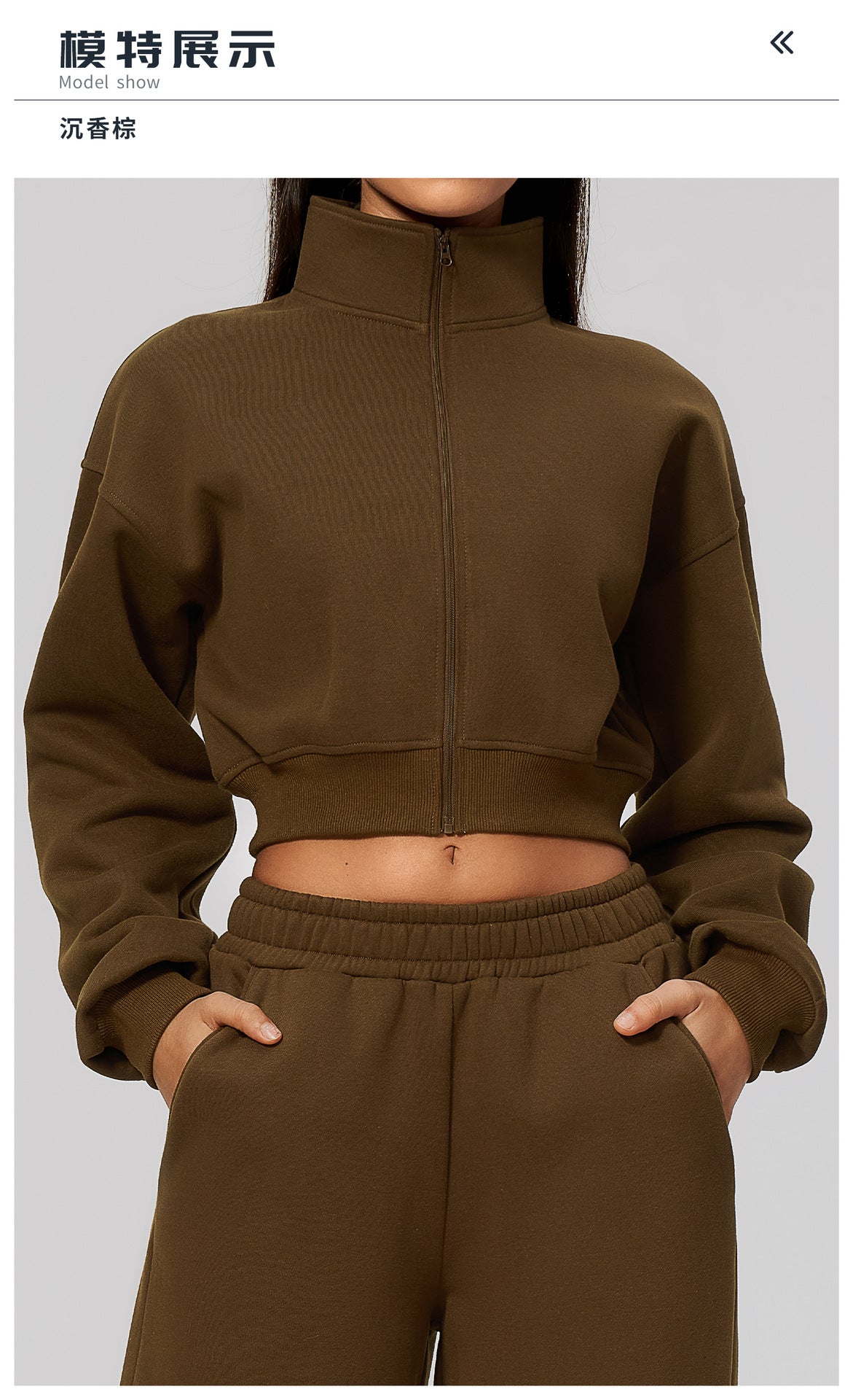 Wholesale Women’s Cropped Sports Jacket | Bulk Warm Windproof Fleece 3615 | fouregg
