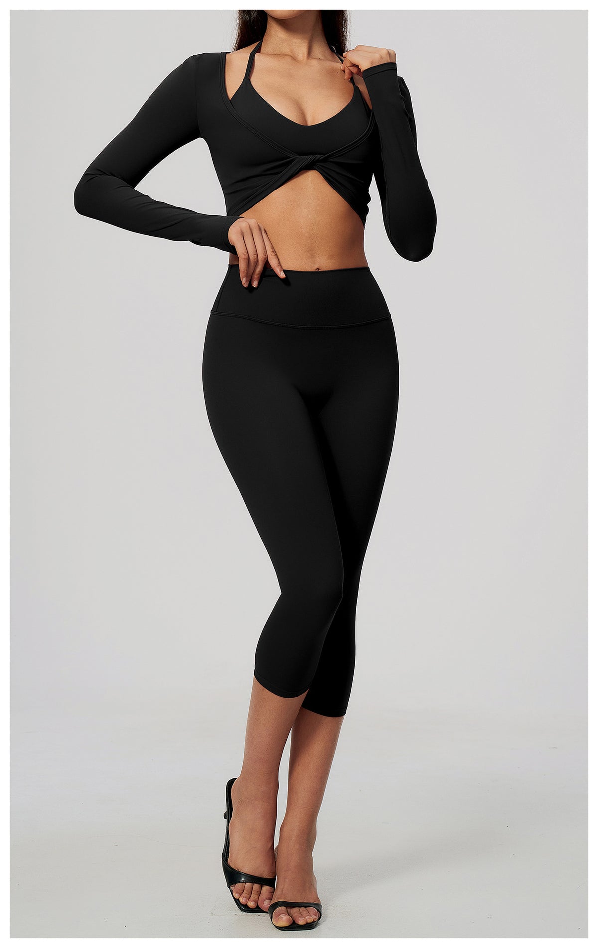 Wholesale Women’s Brushed Pilates Top 5529 | High-Stretch Breathable Cropped Workout Shirt | fouregg