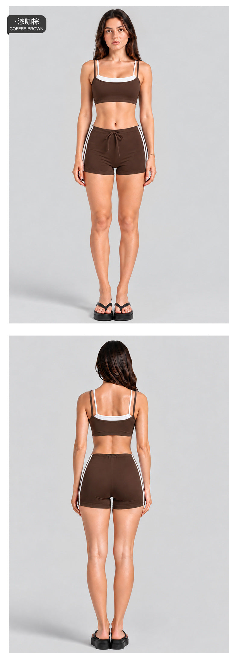 Wholesale Women’s Activewear Set | Double-Layer Backless Sports Bra & Quick-Dry Workout Leggings | fouregg