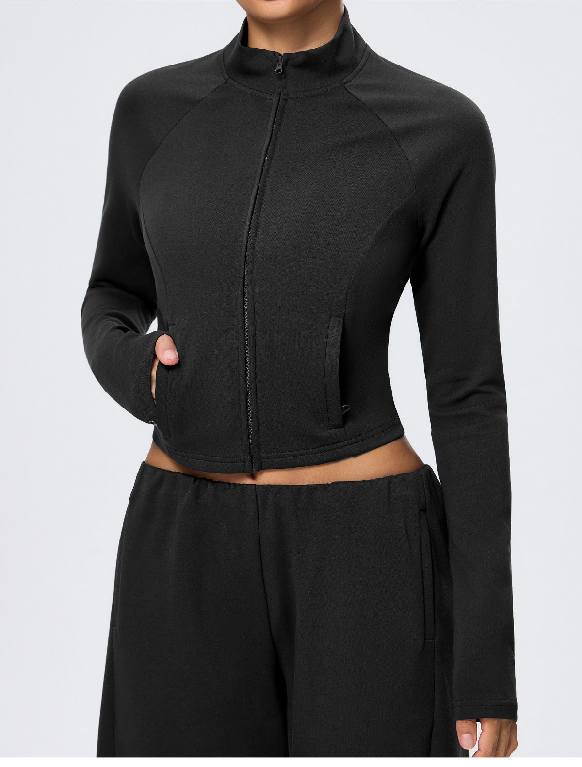 Wholesale Winter Activewear Jacket | Slim-Fit Heat-Retention Cropped Workout Top | fouregg