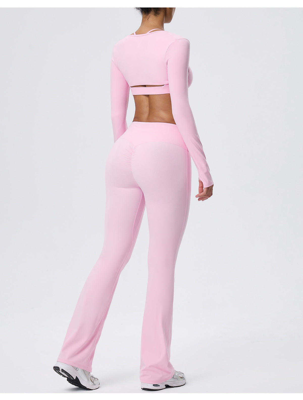 Wholesale Women’s Double-Brushed Yoga Set | Bulk 3-Piece Sculpting Fitness & Running Wear | fouregg