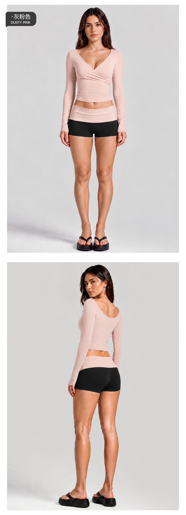 Wholesale Women’s Activewear Set | Quick-Dry Long Sleeve Off-Shoulder Top & High-Waisted Workout Pants | fouregg