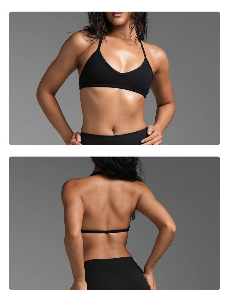 Wholesale Women’s Quick-Dry Activewear Set | Backless Halter Top & Mid-Length Workout Pants | fouregg