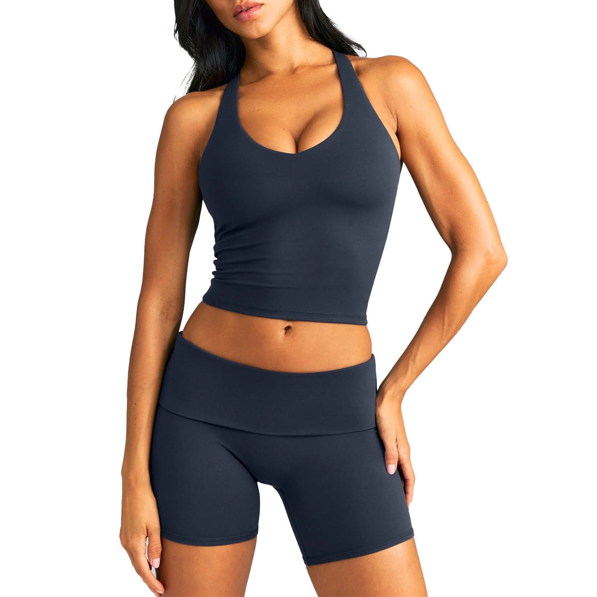 Wholesale Women’s Activewear Set | Quick-Dry Racerback Sports Tank & Relaxed Workout Trousers | fouregg