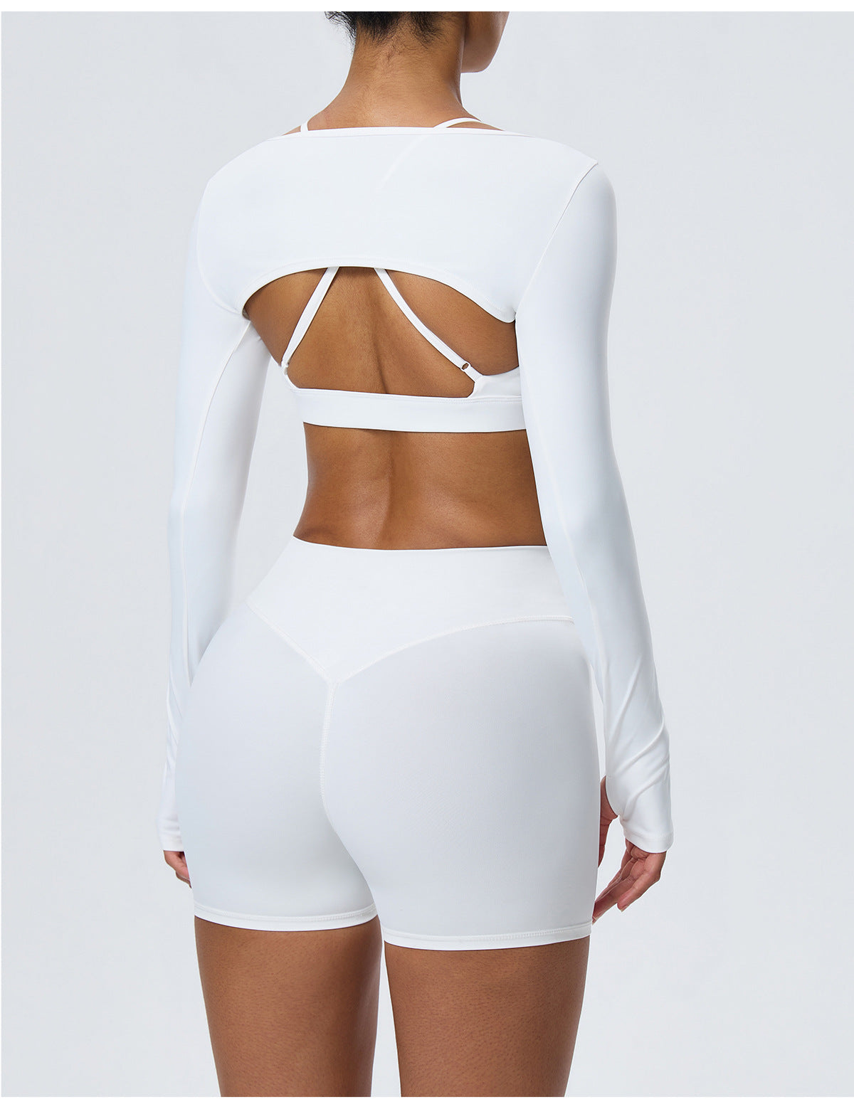 Wholesale Women’s Double-Brushed Yoga Set | Bulk Sports Bra, Sculpting Shorts & Cover-Up | fouregg
